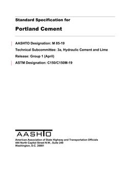 AASHTO M 85-19