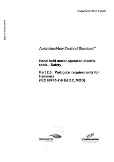 AS/NZS 60745.2.6:2009