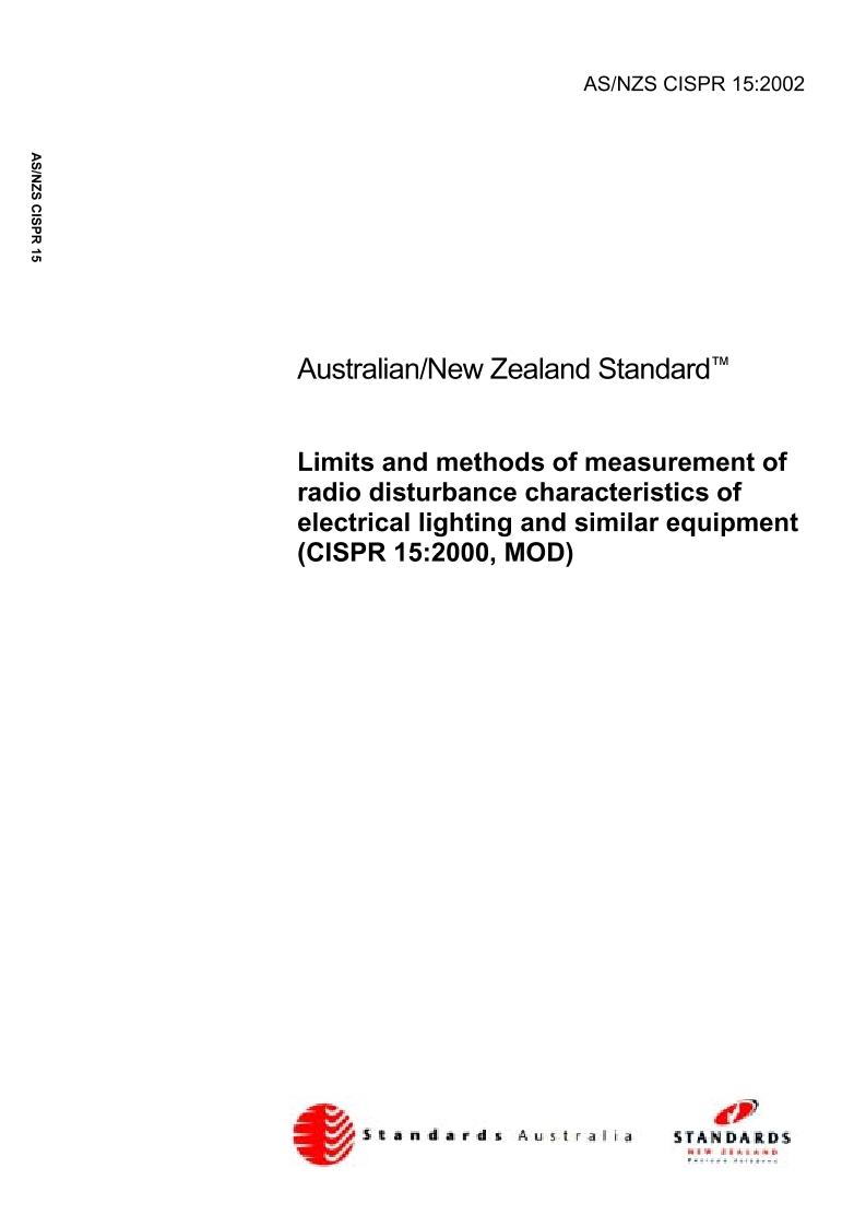 AS/NZS CISPR 15:2002