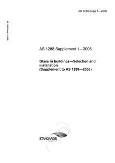 AS 1288 SUPP 1-2006