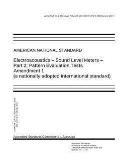 ASA S1.4-2014/Part 2/Amd.1-2019/IEC 61672-2:2013 Amd.1:2017