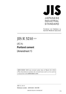 JIS R 5210:2009/AMENDMENT 1:2019